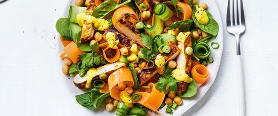 Ribbon & Chickpea Salad with Turmeric Dressing