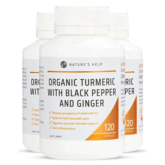 Organic Turmeric Capsules – 3 Bottle Value Buy