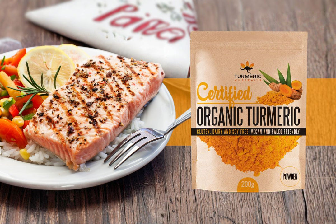 Turmeric Grilled Salmon with Summer Veggie Medley