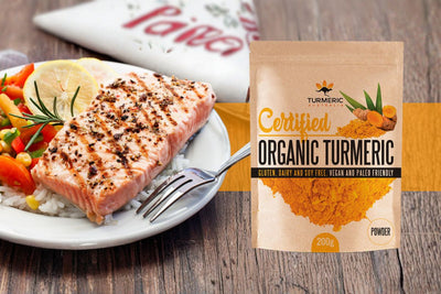 Turmeric Grilled Salmon with Summer Veggie Medley