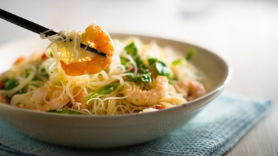Collagen Thai Garlic Prawns with Veggie Noodles