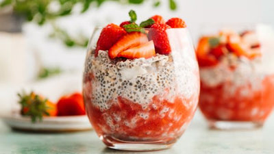Strawberry Collagen Chia Pudding