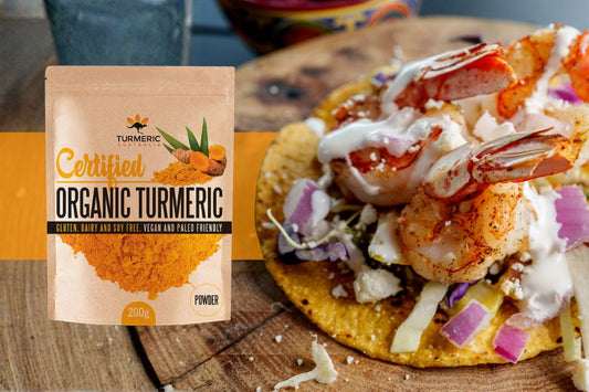 Turmeric Prawn Tostadas