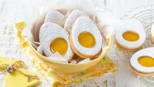 Turmeric Easter Egg Cookies with Lemon Curd Filling