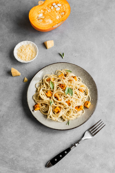 Creamy Turmeric Pasta with Roasted Pumpkin and Sage