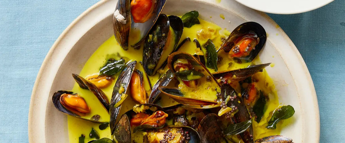 Mussels with Buttery Turmeric Broth