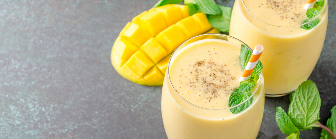 Turmeric Mango Lassi with Mint