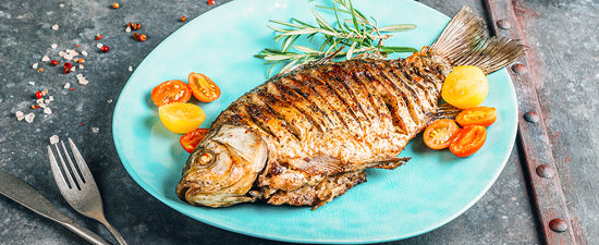 Whole snapper roasted with curry flavours