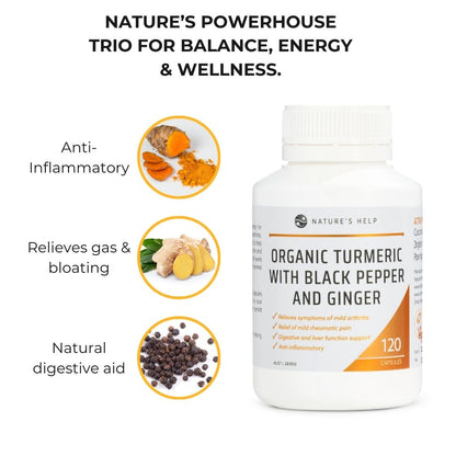 Organic Turmeric Capsules – 3 Bottle Value Buy