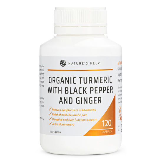 Organic Turmeric Capsules with Black Pepper and Ginger