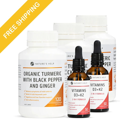 Turmeric Capsules & Vitamins D3+K2 Pack