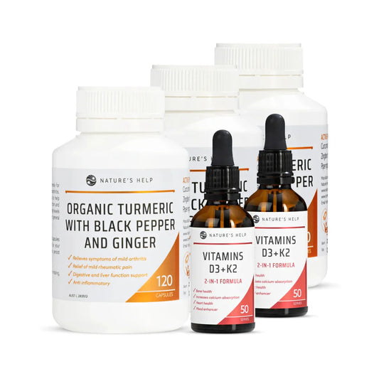 Turmeric Capsules & Vitamins D3+K2 Pack