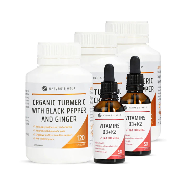 Turmeric Capsules &amp; Vitamins D3+K2 Pack