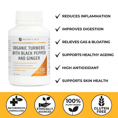 Organic Turmeric Capsules – 3 Bottle Value Buy