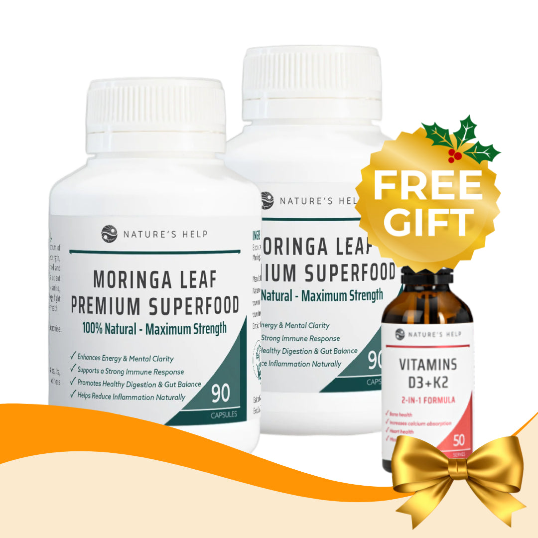Buy 2 Moringa Leaf, Get 1 Free Vitamins D3+K2