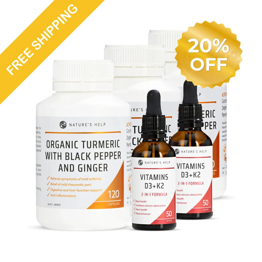 Turmeric Capsules & Vitamins D3+K2 Pack