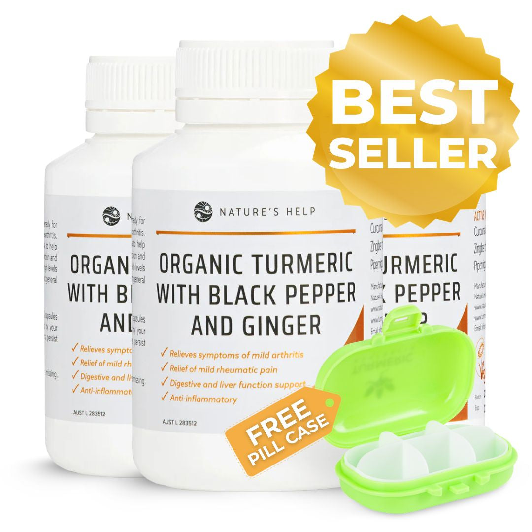 Organic Turmeric Capsules – 3 Bottle Value Buy