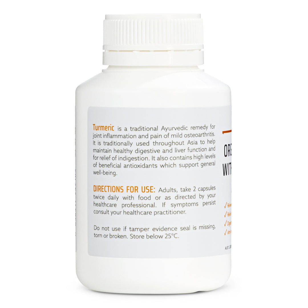 Organic Turmeric Capsules with Black Pepper and Ginger