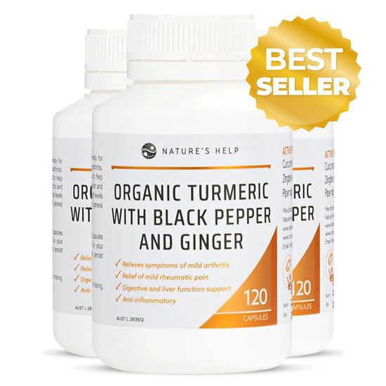 Organic Turmeric Capsules – 3 Bottle Value Buy