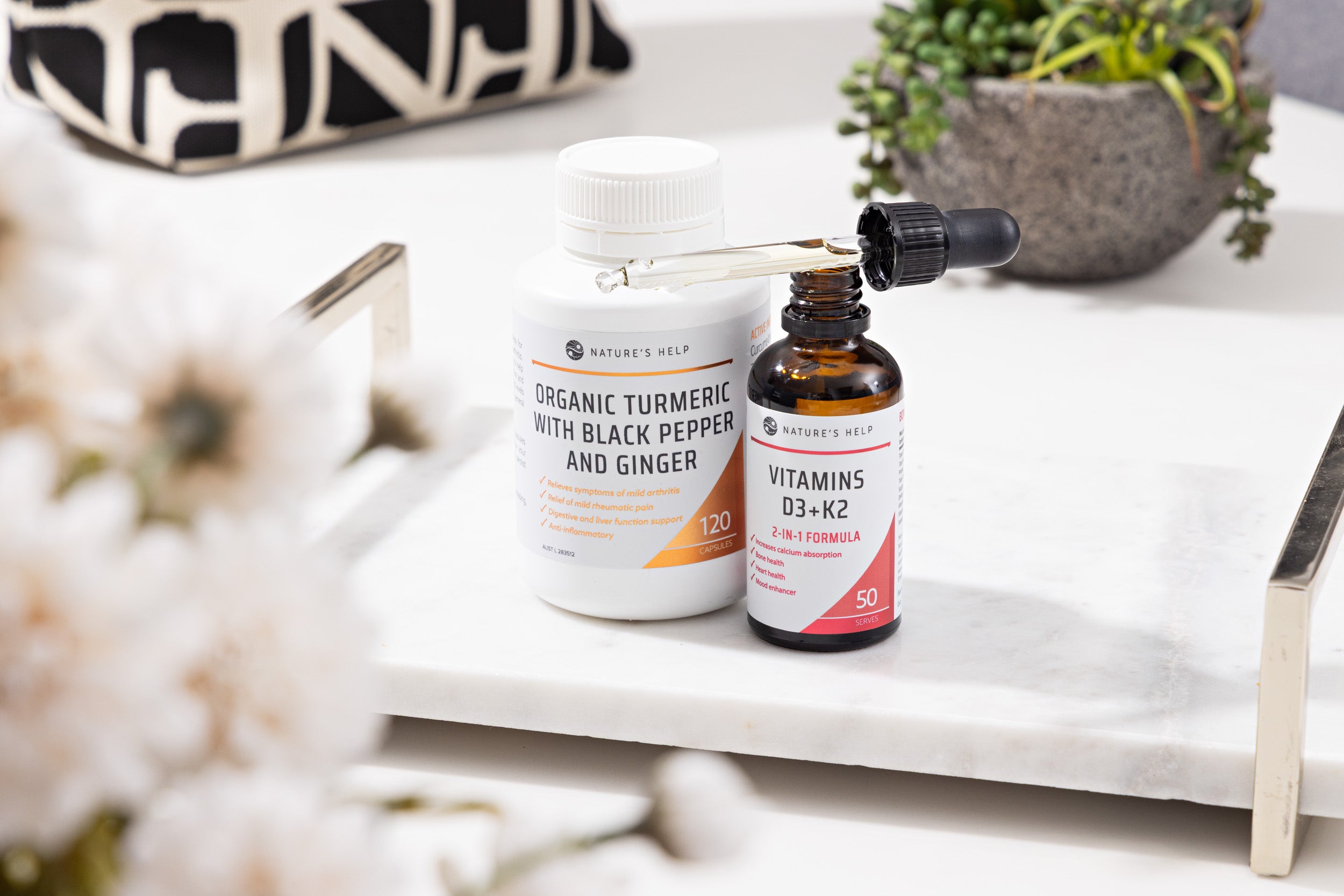 Turmeric Capsules & Vitamins D3+K2 Pack